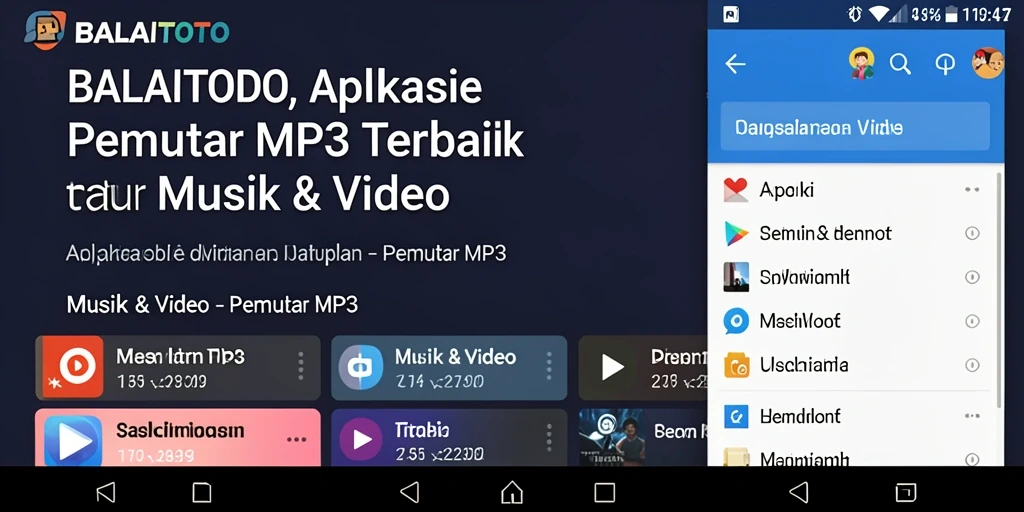 Tampilan antarmuka BALAITOTO dengan fitur Pemutar MP3 yang menarik.