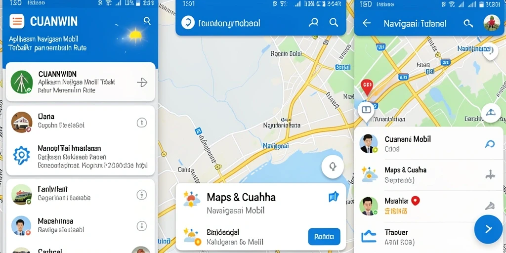 Antarmuka CUANWIN menampilkan navigasi mudah dan informasi cuaca terkini.