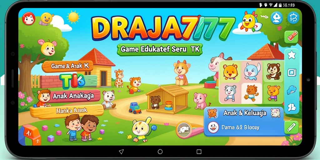 Tampilan antarmuka DRAJA777 yang ceria dan user-friendly untuk anak-anak.