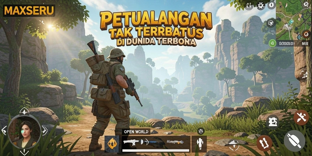 Tampilan antarmuka game Open World yang menarik dan interaktif.