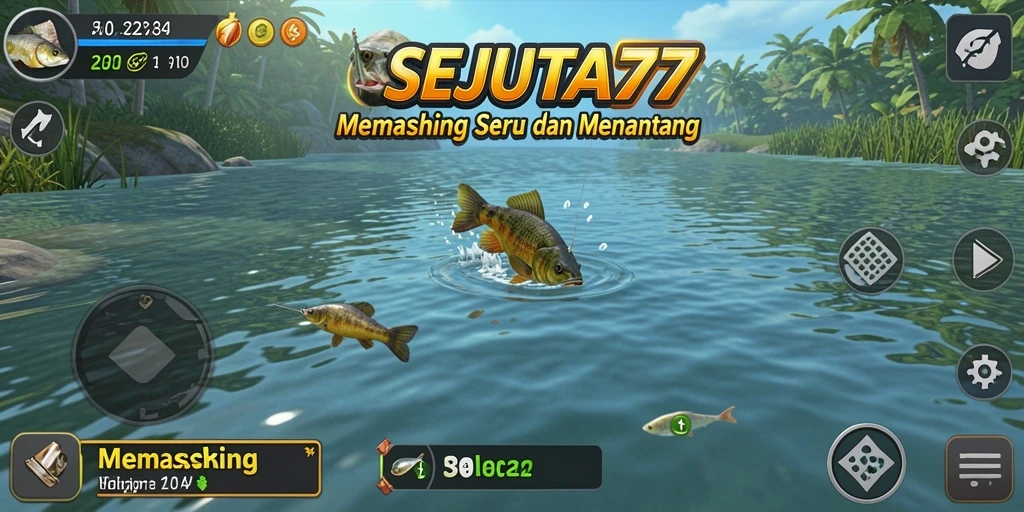 Antarmuka permainan SEJUTA77 menampilkan pengalaman memancing yang realistis dan menarik.