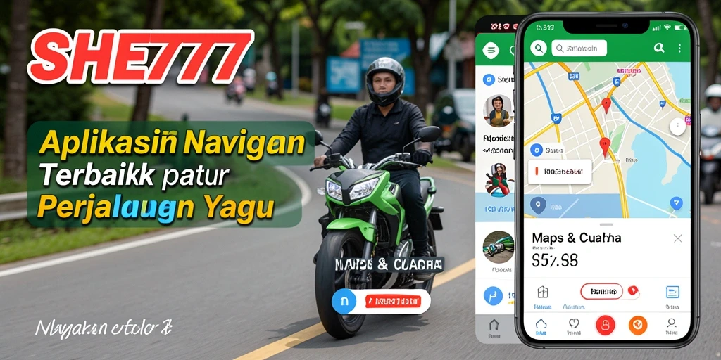 Antarmuka aplikasi SHE777 dengan fitur Navigasi Motor yang mudah digunakan.