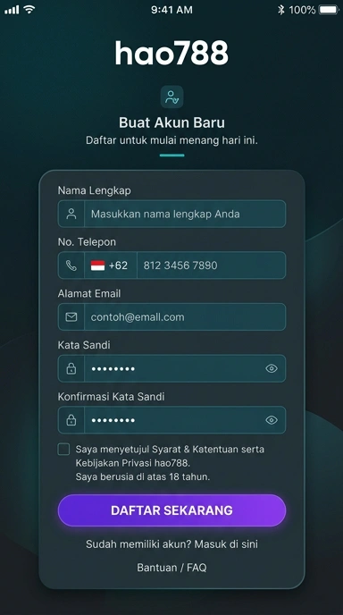 Panduan Registrasi Akun Baru hao788 di Android